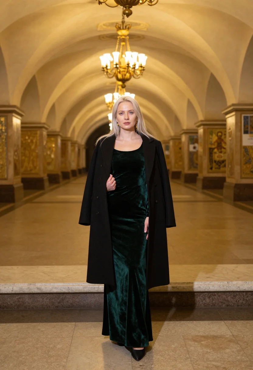 AI moscow sample — portrait of a woman, full-length portrait of a Slavic woman