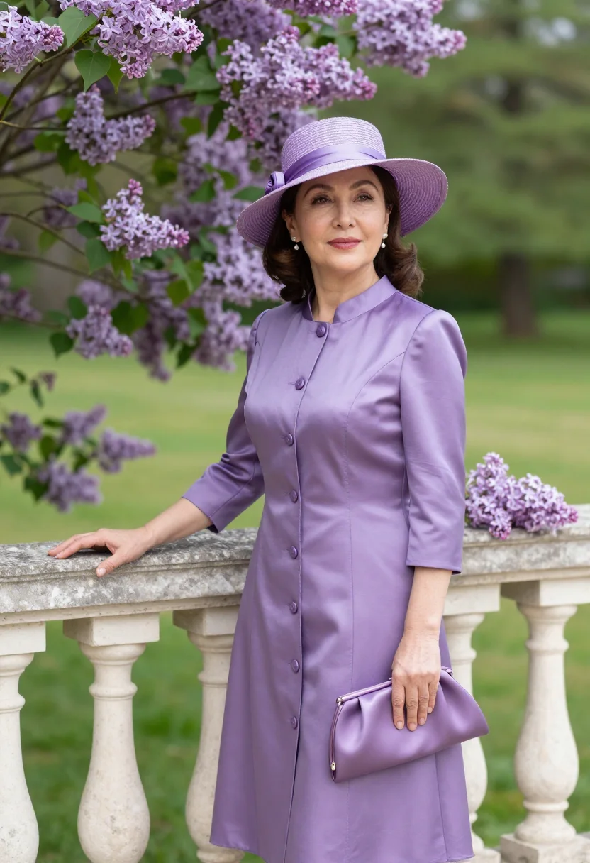 AI mother of the bride may lilac sample — portrait of a woman, framed half-length from the head to the
