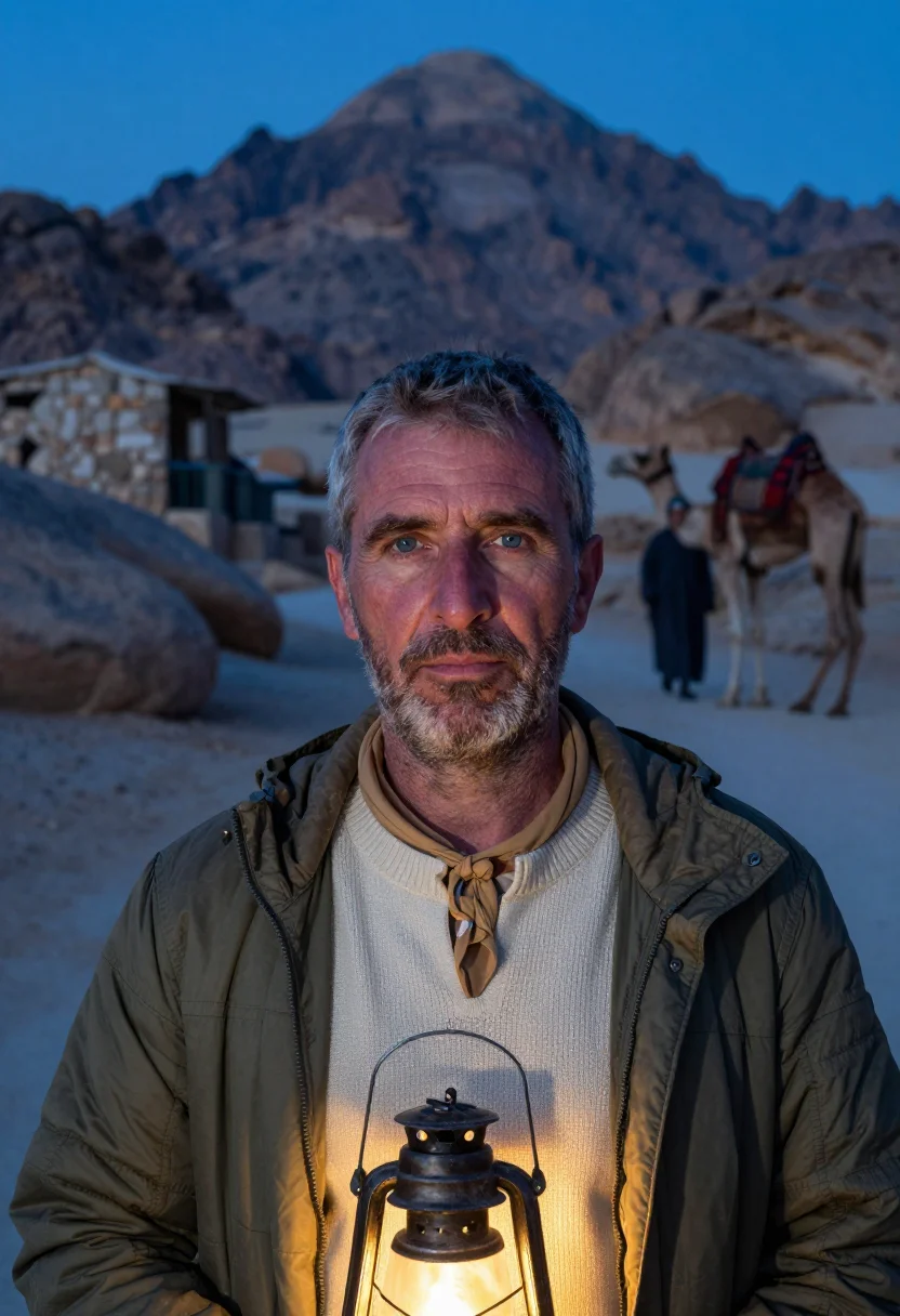 AI mount sinai sample — portrait of a pilgrim, head-and-shoulders portrait of a Germ