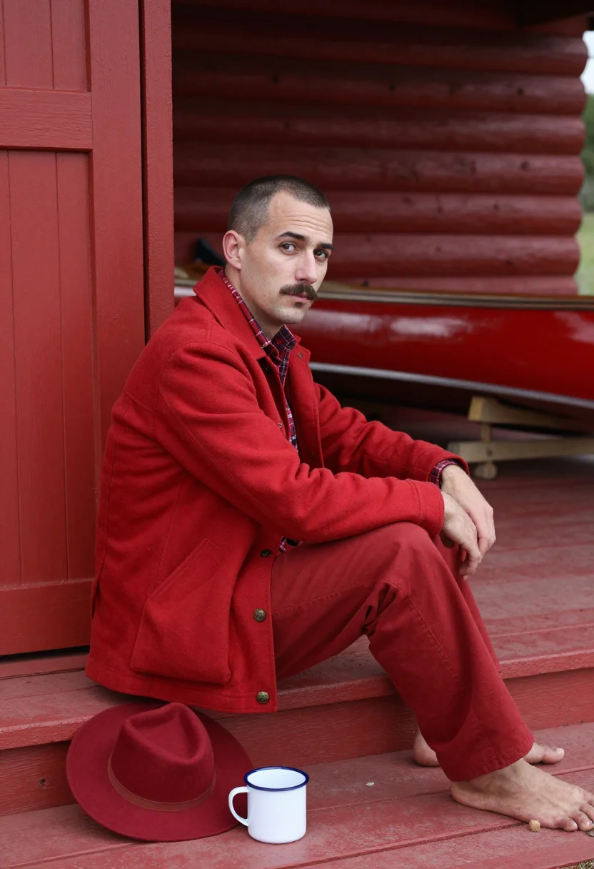 AI mountie maple sample — portrait of a man, a man in his mid-thirties with fair skin,