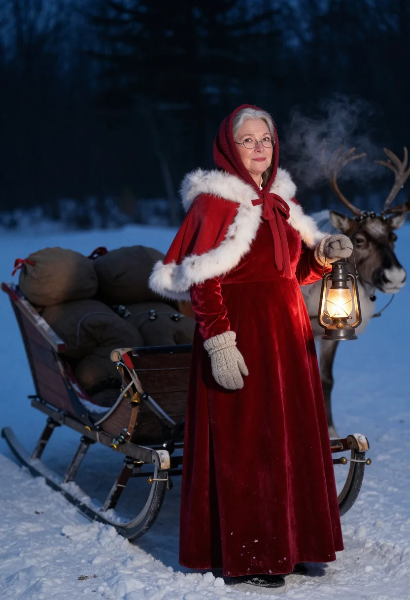 AI mrs claus sample — portrait of a woman, half-length portrait of a woman of West