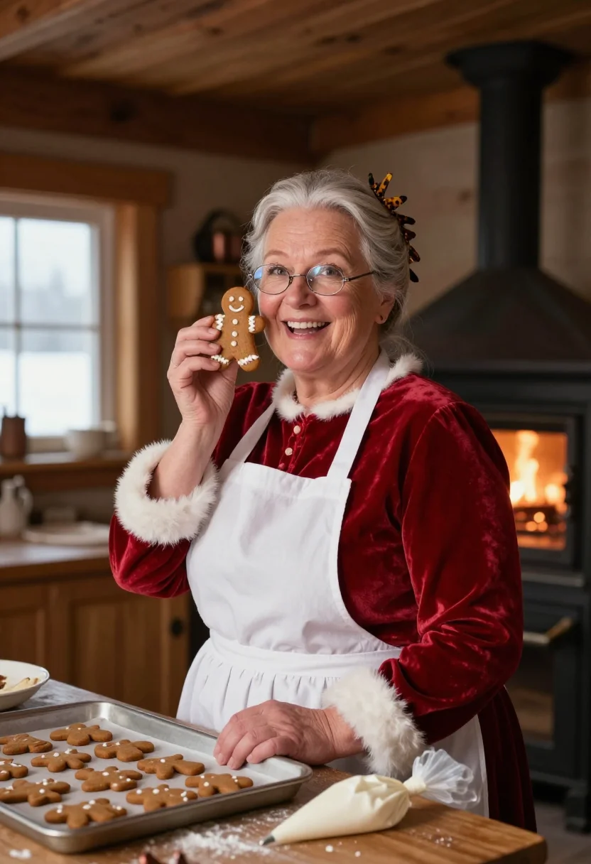 AI mrs claus sample — portrait of a woman, close half-length portrait of a woman o