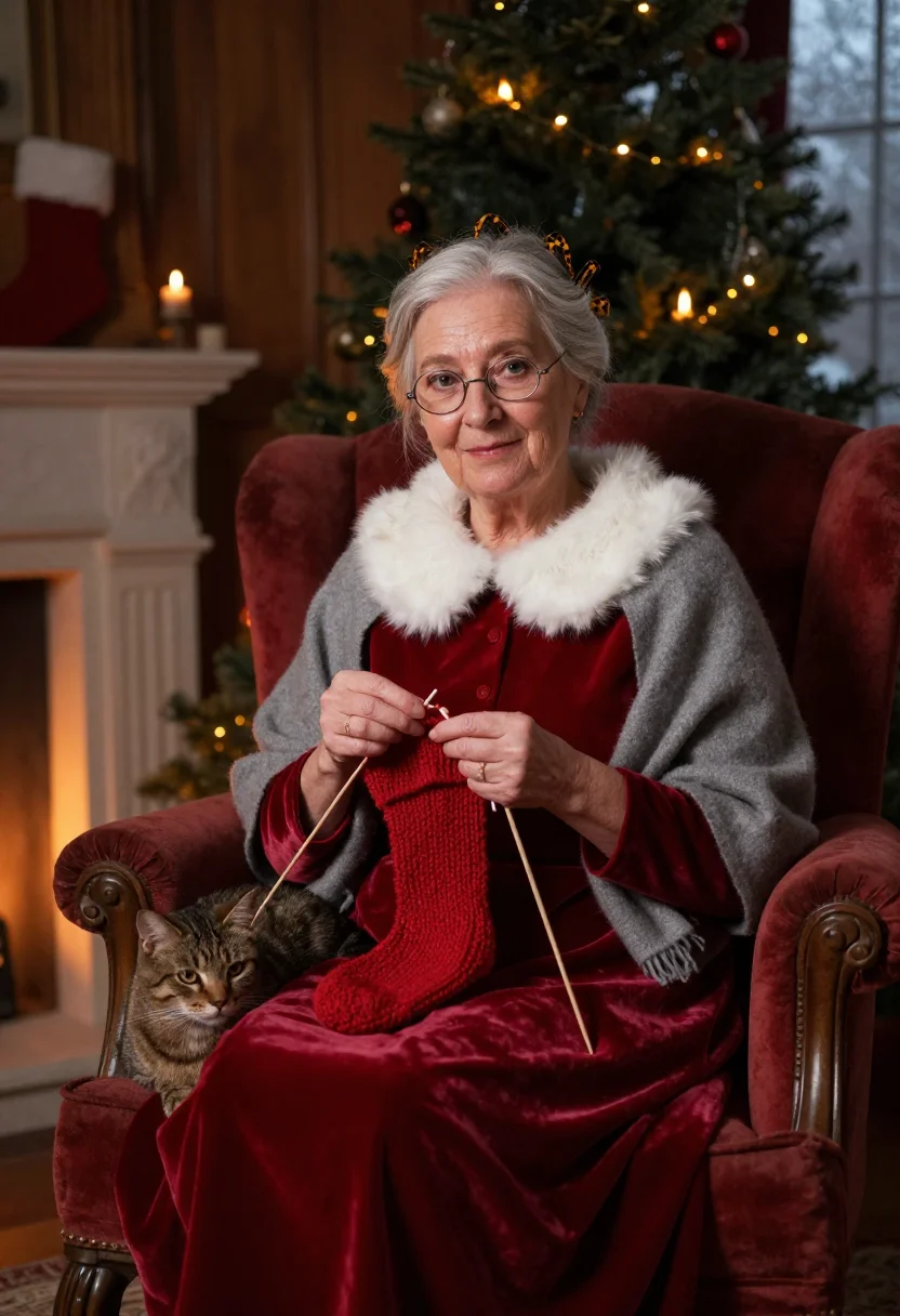 AI mrs claus sample — portrait of a woman, half-length portrait of a woman of West