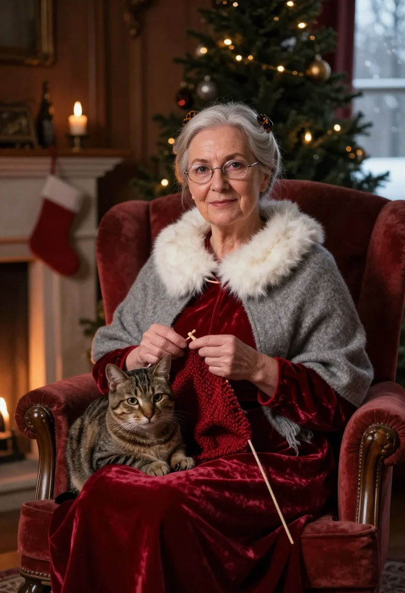 AI mrs claus sample — portrait of a woman, close half-length portrait of a woman o