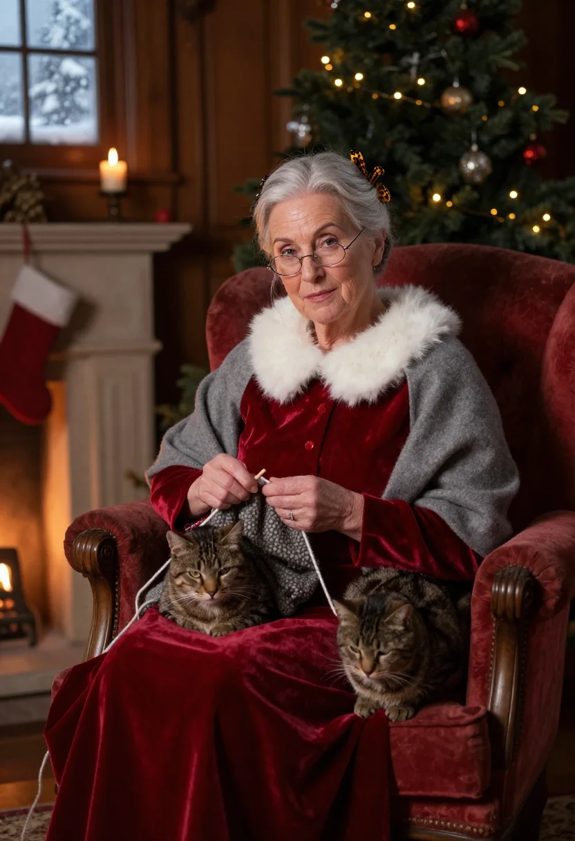 AI mrs claus sample — portrait of a woman, three-quarter-length portrait of a woma