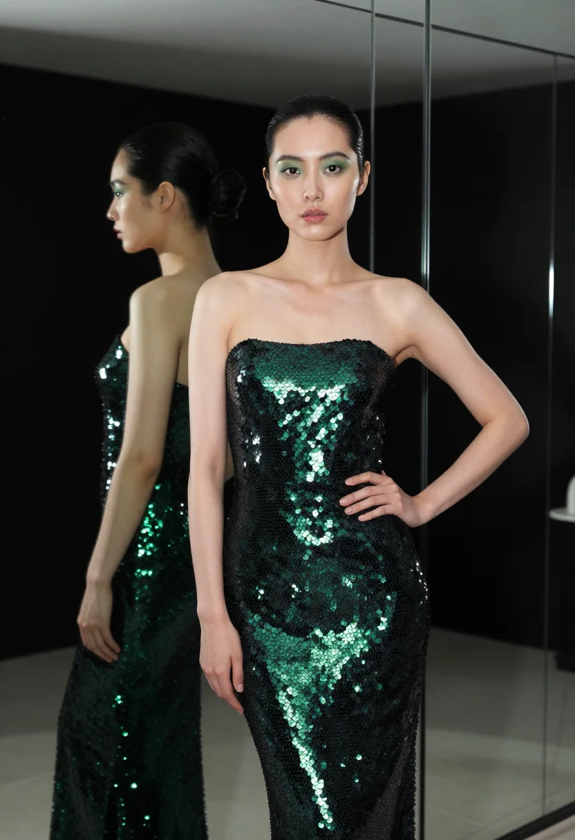 AI mugler chimere sample — portrait of a woman, three-quarter-length portrait of an Eas