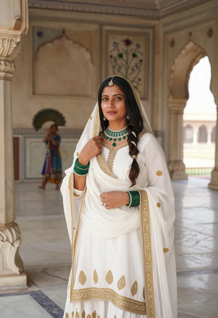 AI mumtaz mahal sample — portrait of a woman, three-quarter-length portrait of a Nort