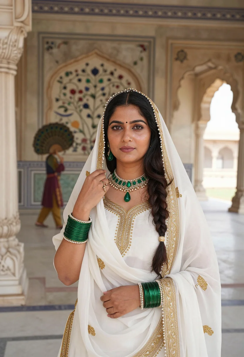 AI mumtaz mahal sample — portrait of a woman, close portrait of a North-Indian woman