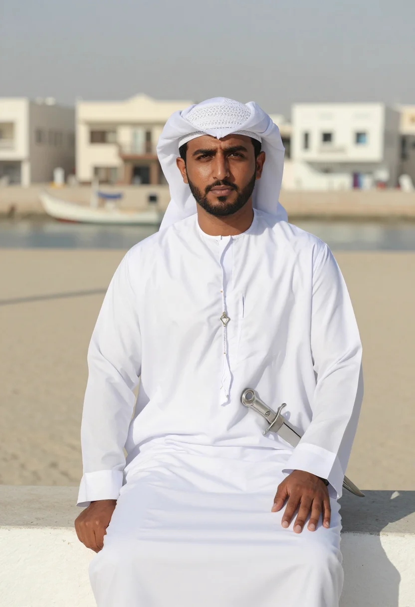 AI muscat white sample — portrait of a man, close seated portrait from the waist up a