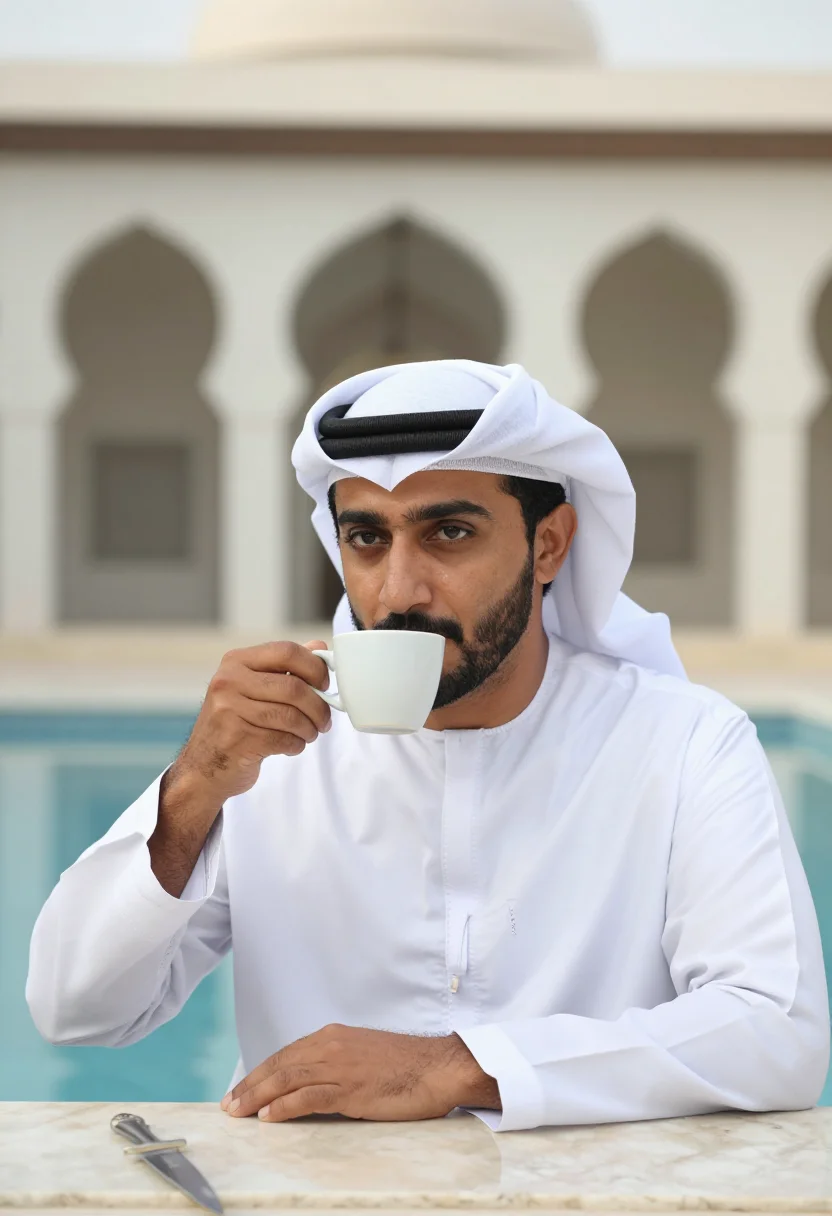AI muscat white sample — portrait of a man, close head-and-shoulders portrait at eye