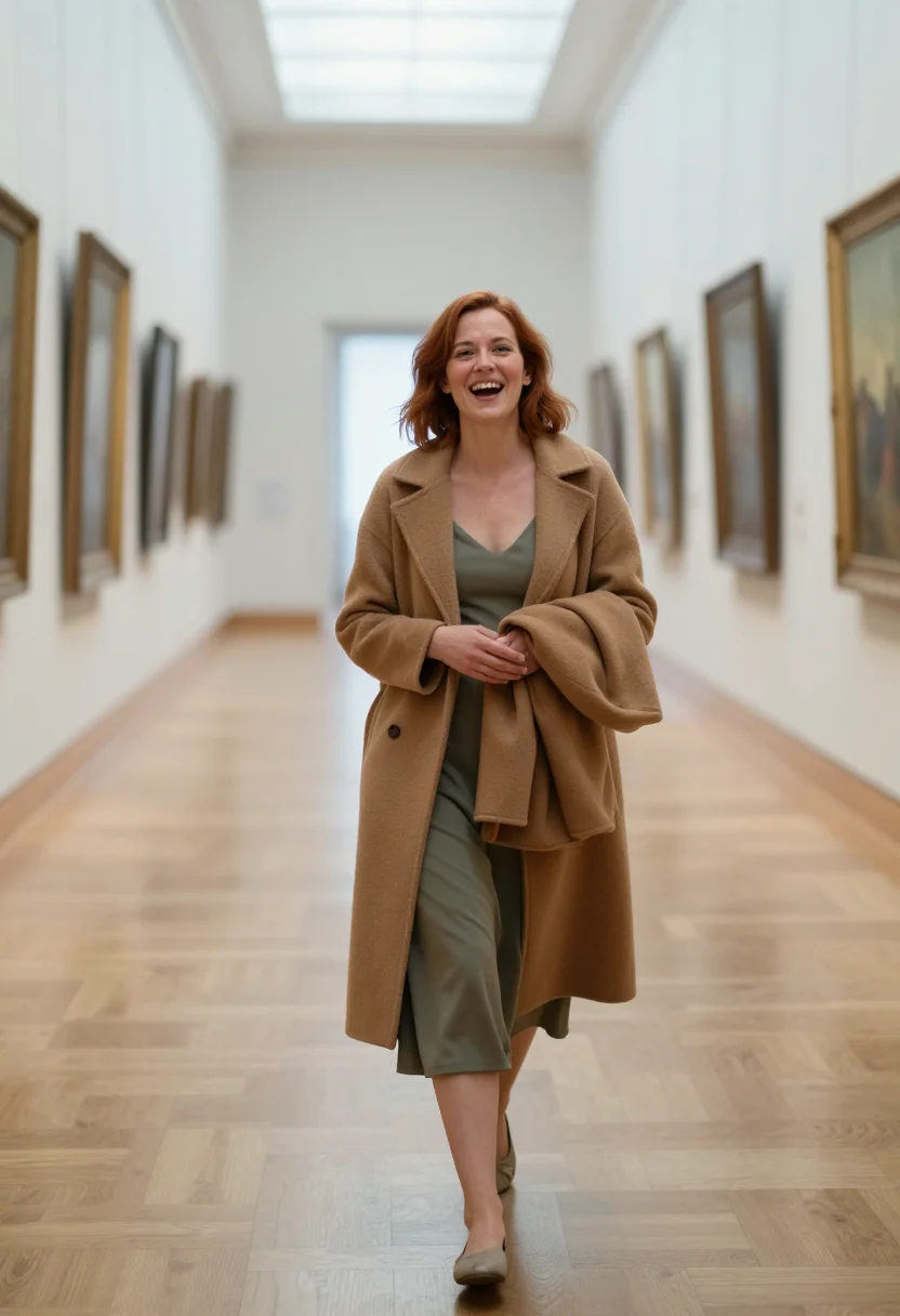 AI museum afternoon sample — portrait of a woman, half-length candid photograph of a West