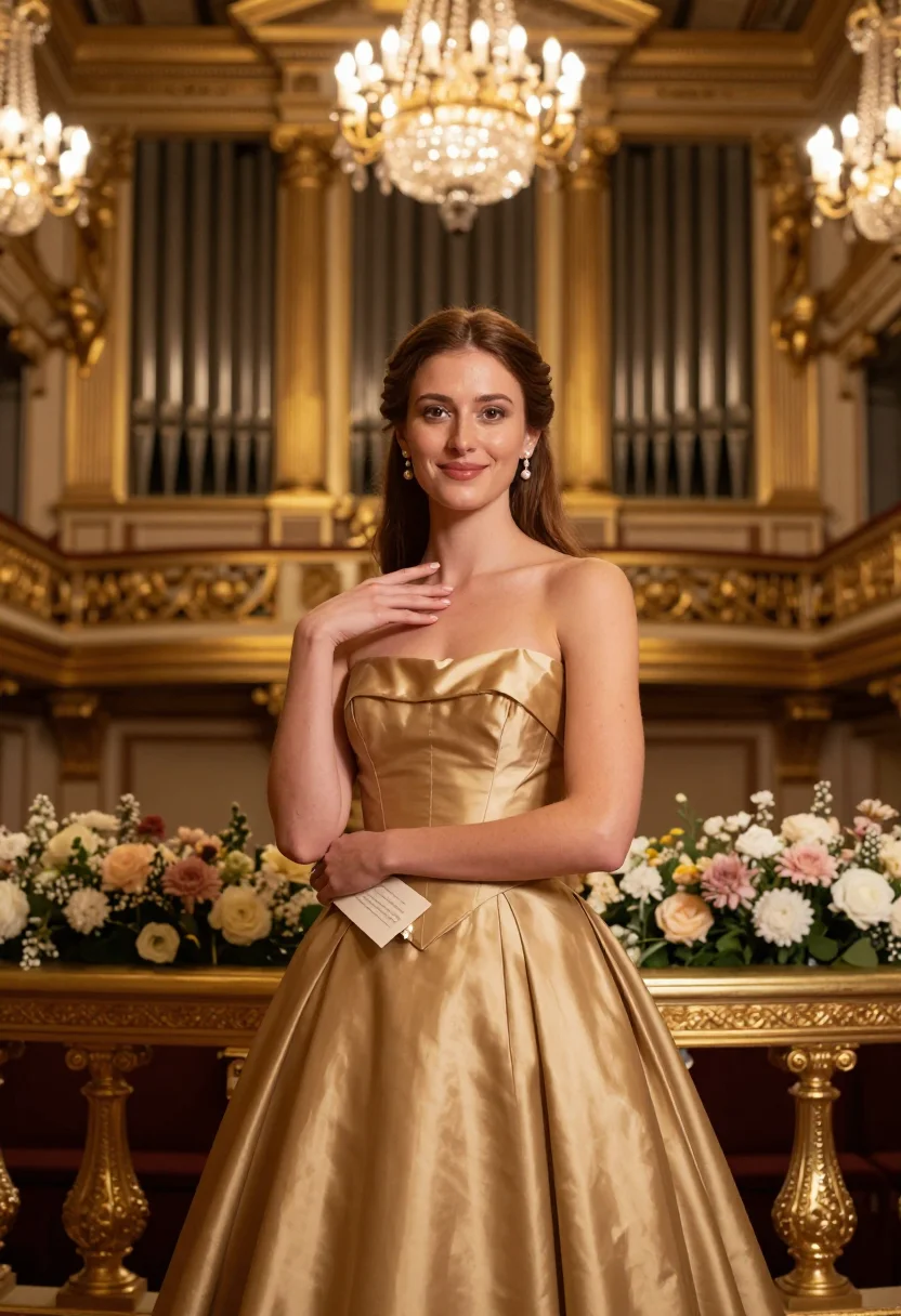 AI musikverein neujahr sample — portrait of a woman, close half-length portrait of a Norther