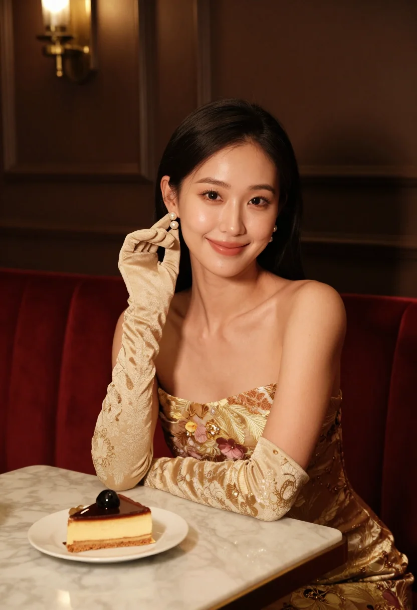 AI musikverein neujahr sample — portrait of a woman, close portrait of a Korean woman in her