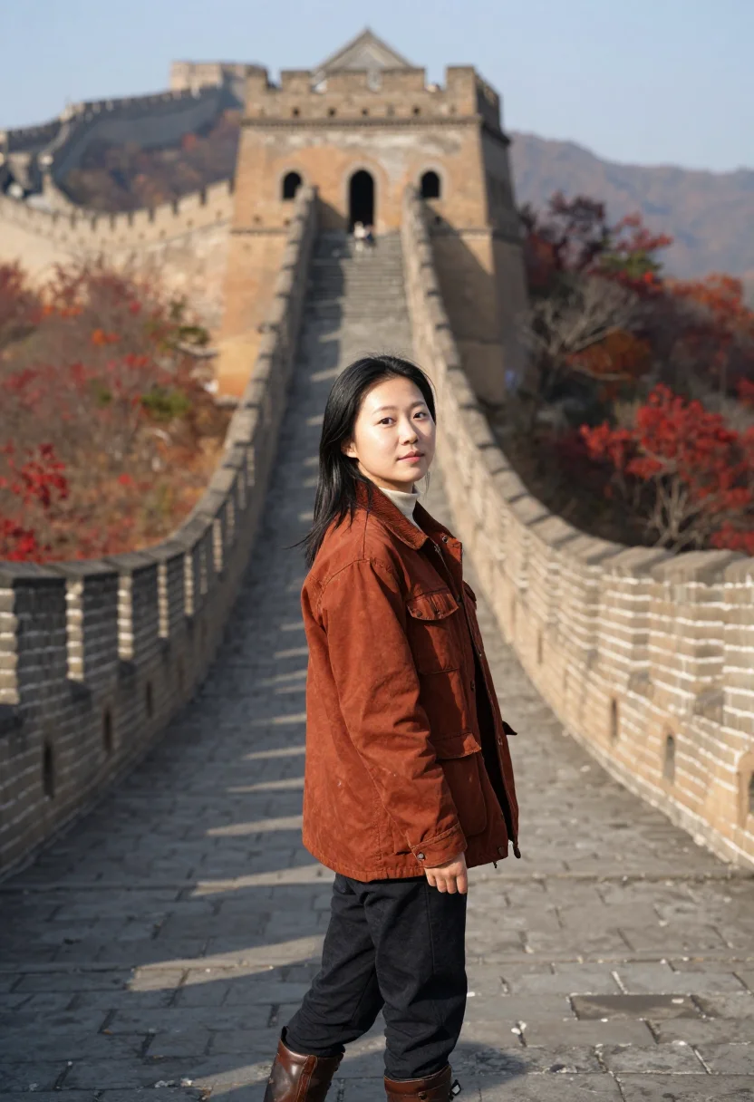 AI mutianyu sample — portrait of a traveller, three-quarter-length portrait of a