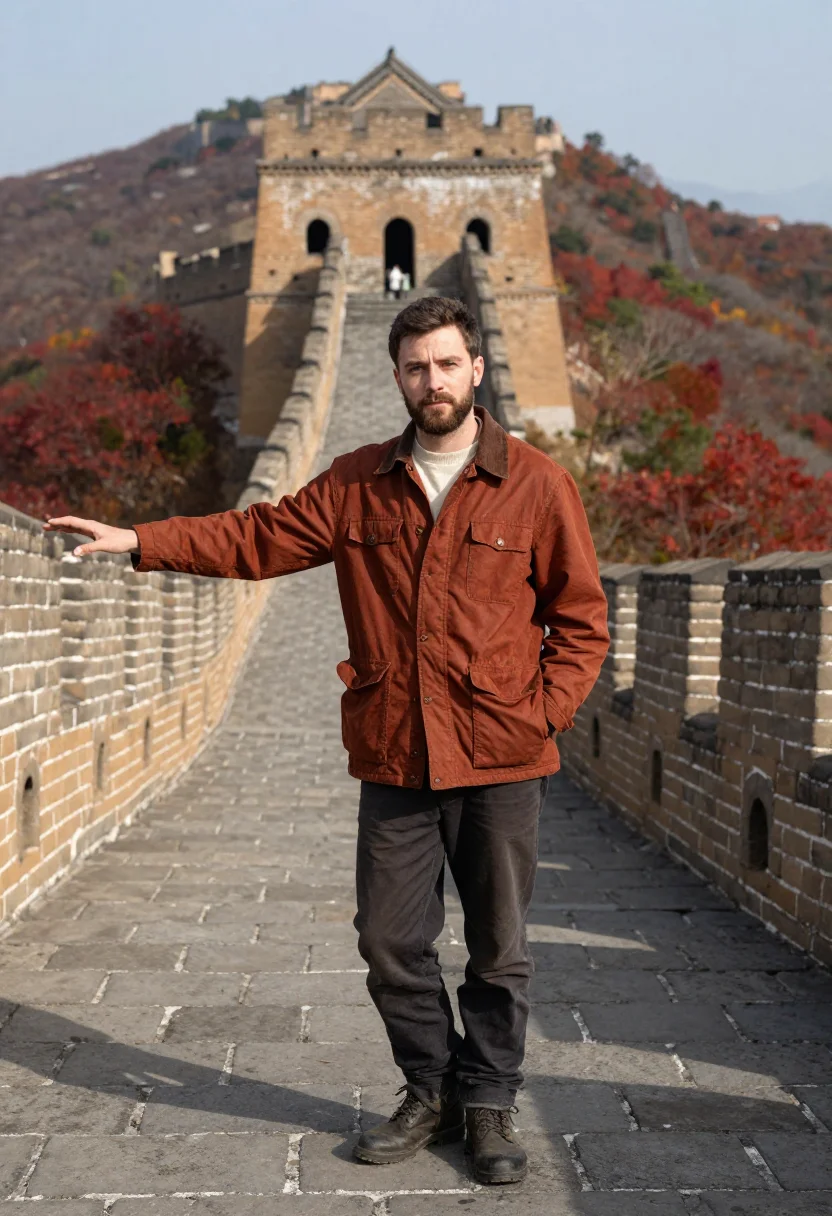 AI mutianyu sample — portrait of a traveller, half-length portrait of a Western-E