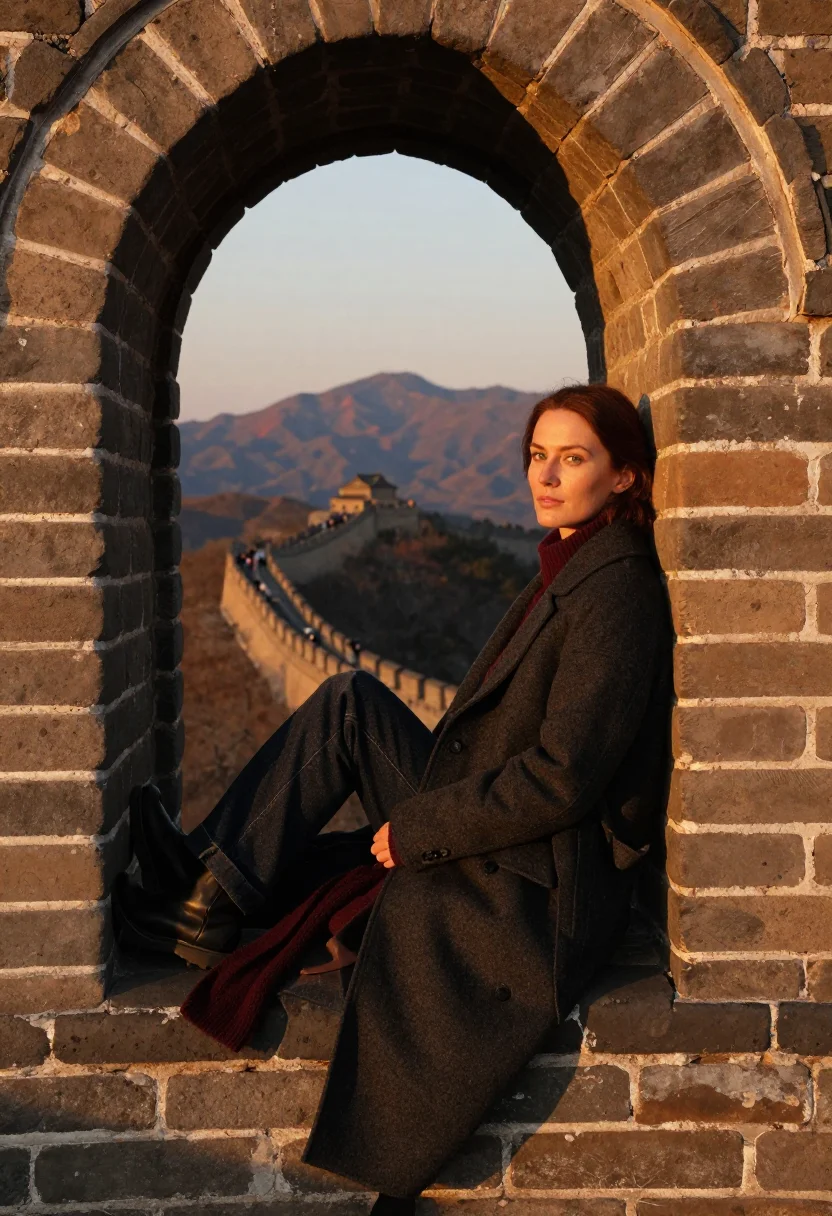 AI mutianyu sample — portrait of a traveller, half-length portrait of a Western-E