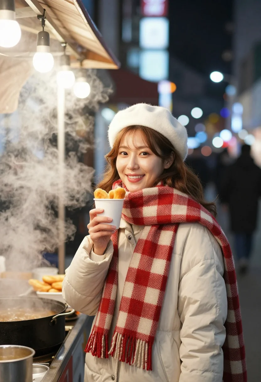 AI myeongdong christmas sample — portrait of a woman, head-and-shoulders portrait of a woman