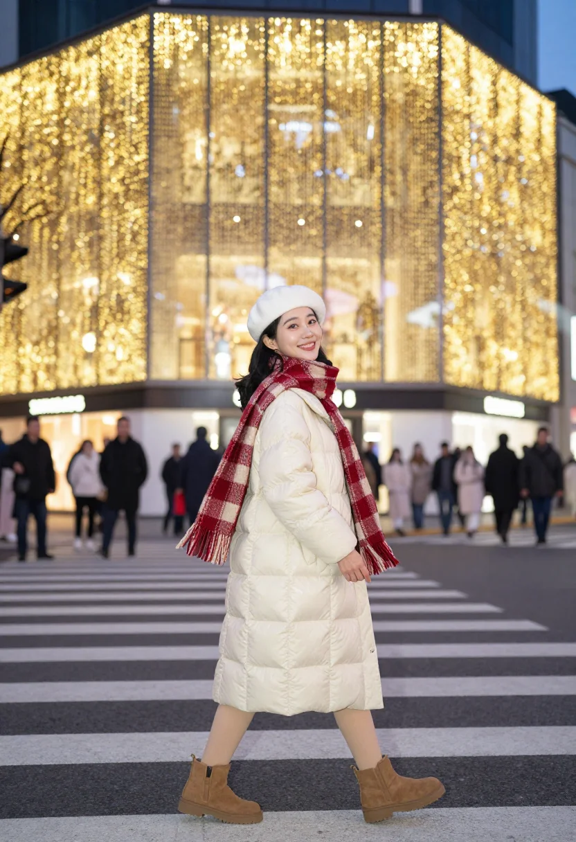 AI myeongdong christmas sample — portrait of a woman, full-length three-quarter portrait of a