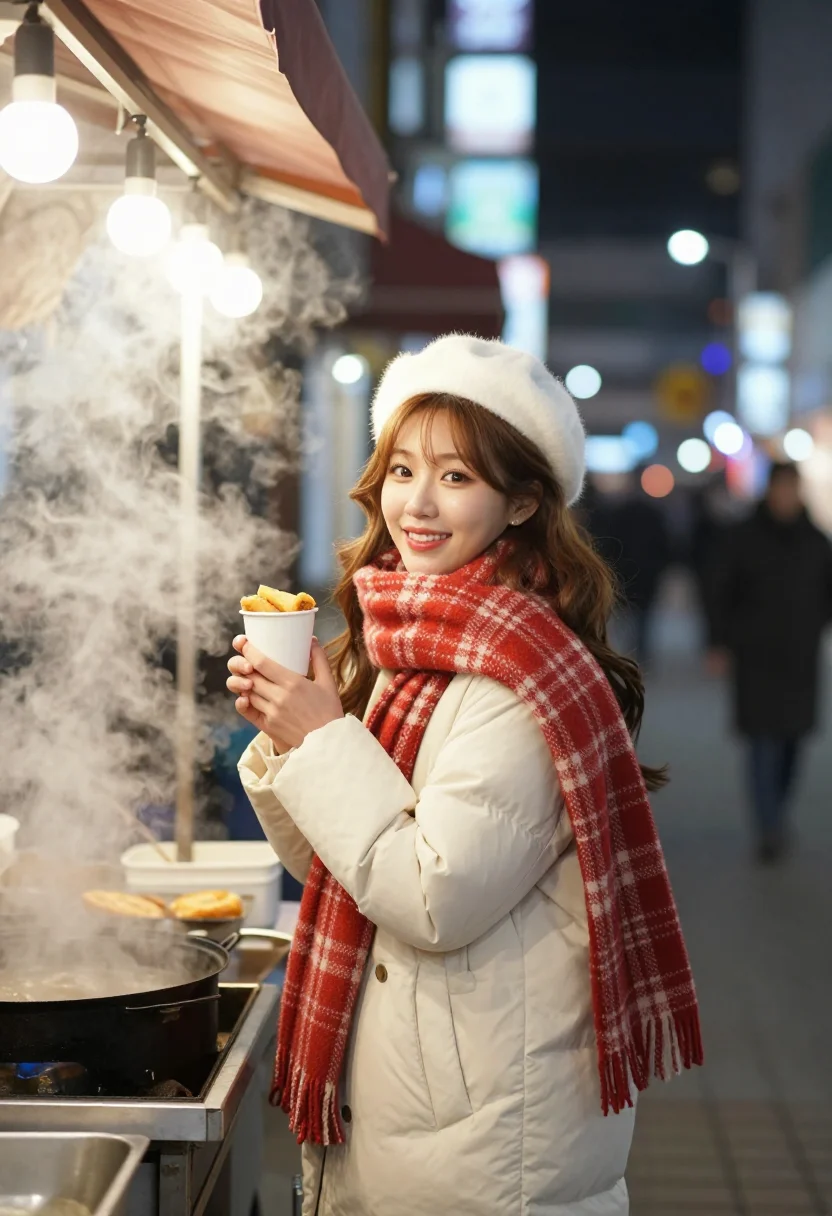 AI myeongdong christmas sample — portrait of a woman, half-length portrait of a woman of Kore