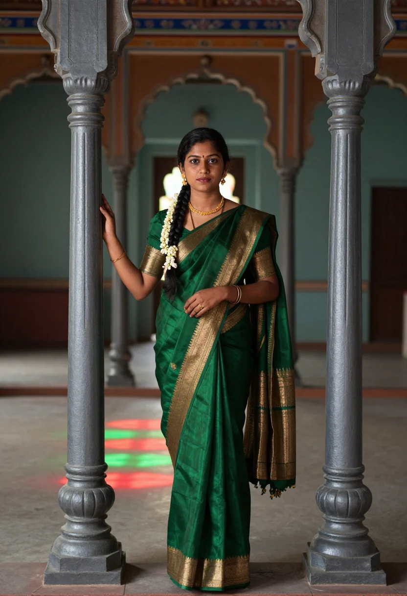 AI mysore palace sample — portrait of a woman, half-length portrait of a South-Asian w