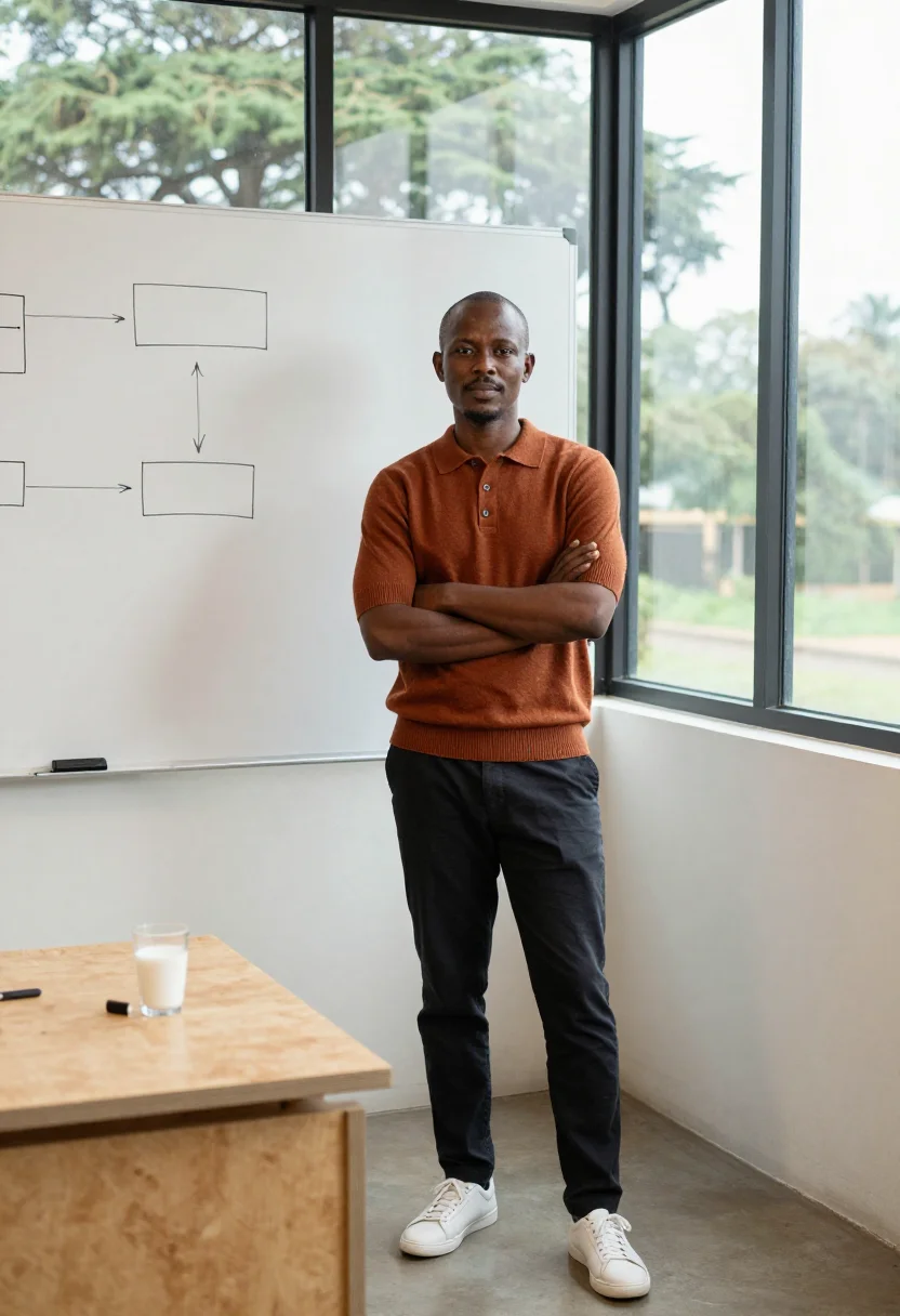 AI nairobi tech sample — portrait of a founder, full-length portrait of a Kenyan man