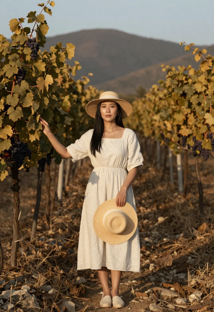 AI napa valley sample — portrait of a woman, full-length portrait of a Korean-Americ