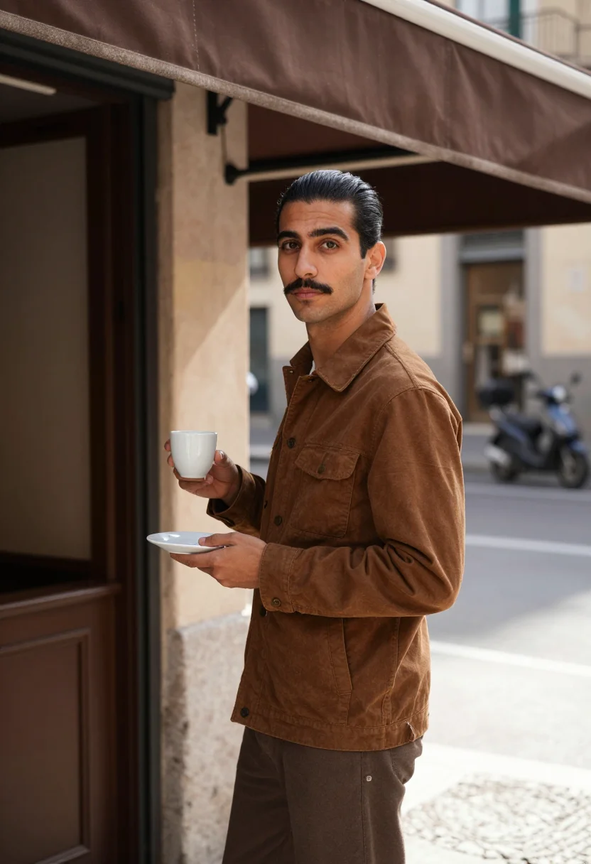 AI naples espresso sample — portrait of a man, half-length portrait of a Neapolitan man