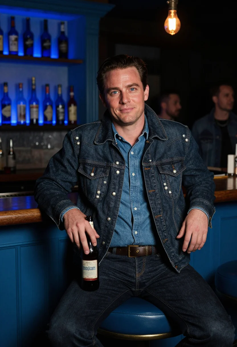 AI nashville denim sample — portrait of a man, half-length portrait of a man in his earl