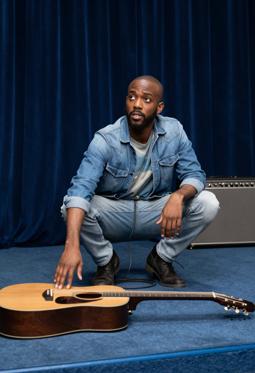 AI nashville denim sample — portrait of a man, full-length portrait of a man in his late