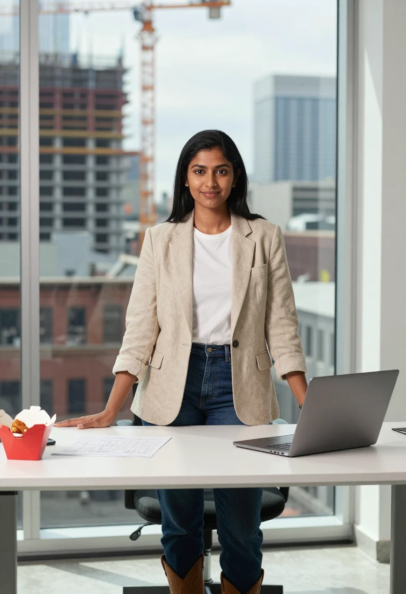 AI nashville tech sample — portrait of a woman, half-length portrait of a South-Asian w