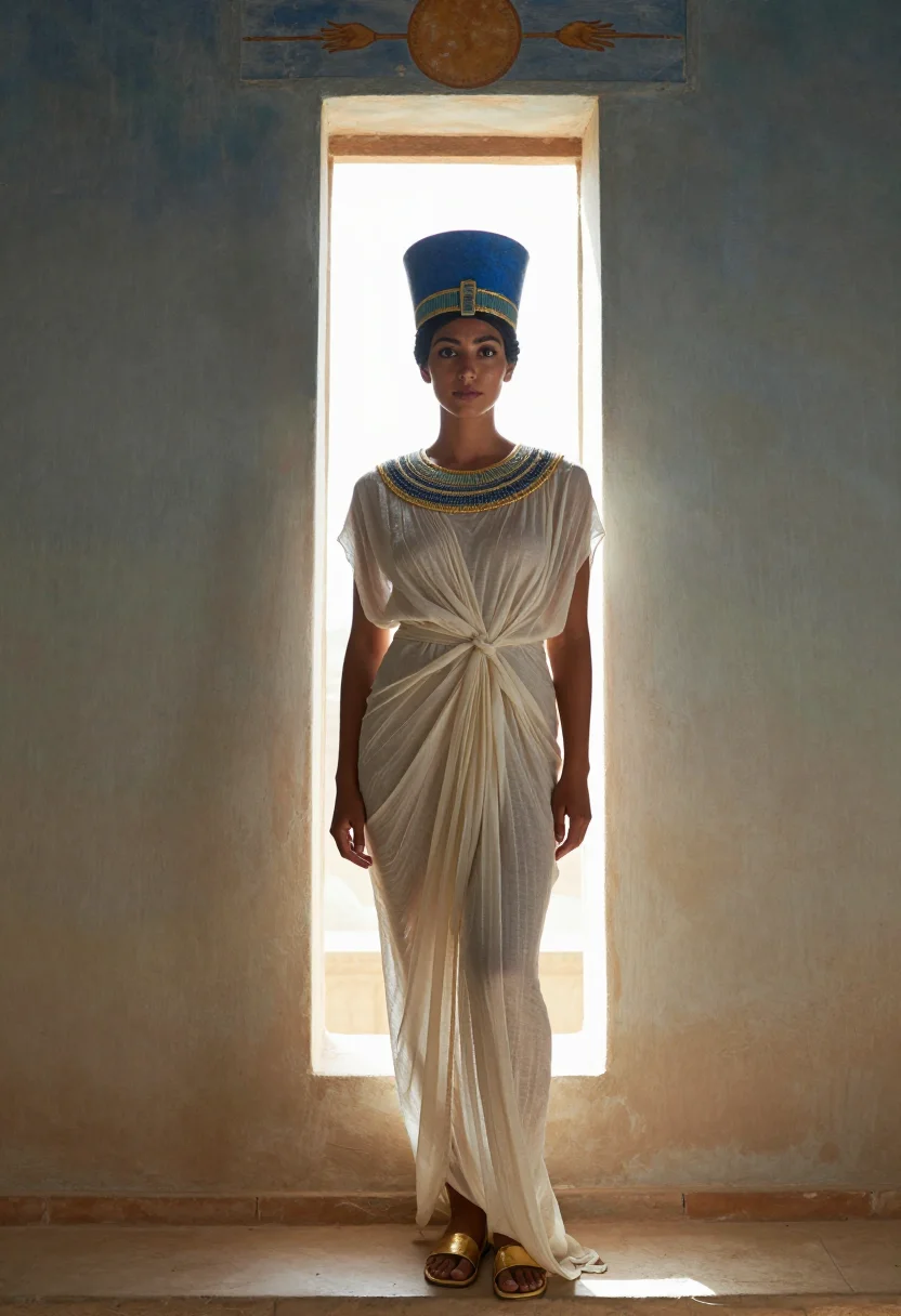 AI nefertiti sample — portrait of a woman, half-length portrait of a North-African