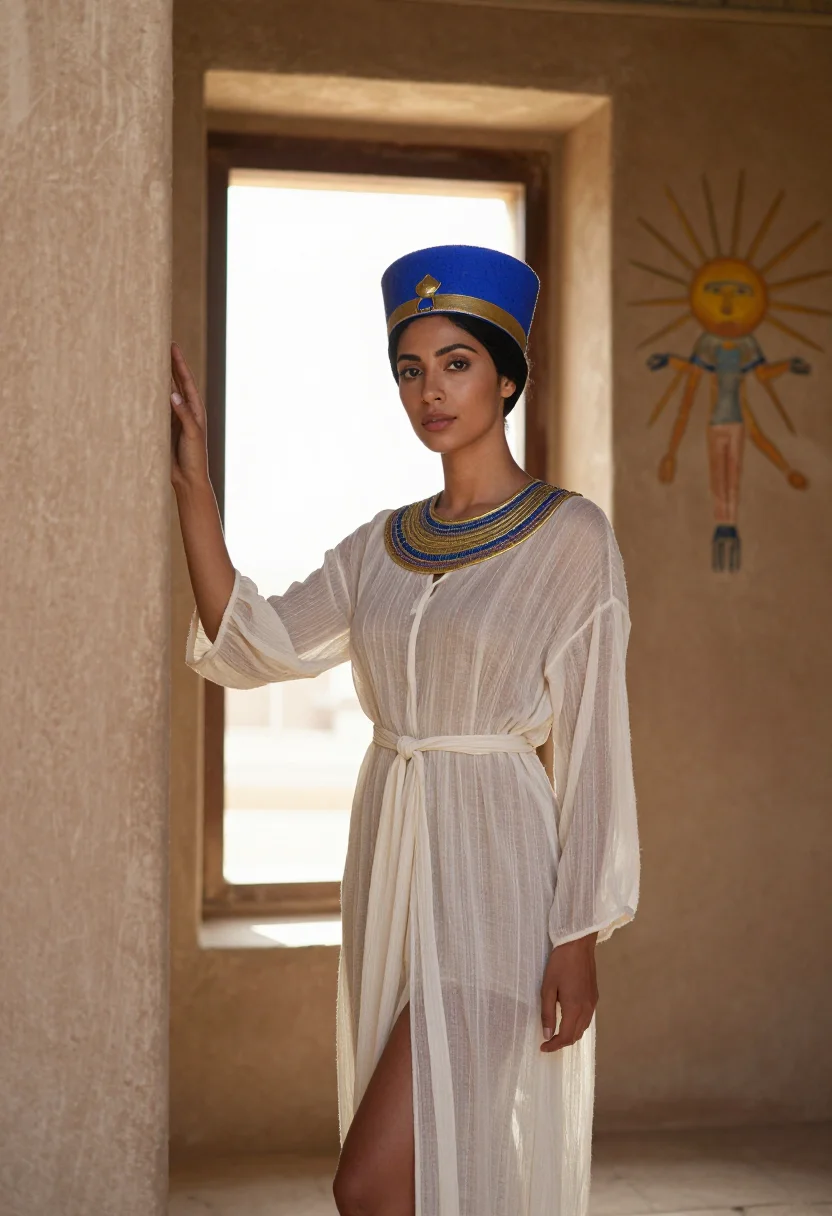 AI nefertiti sample — portrait of a woman, half-length portrait of a North-African