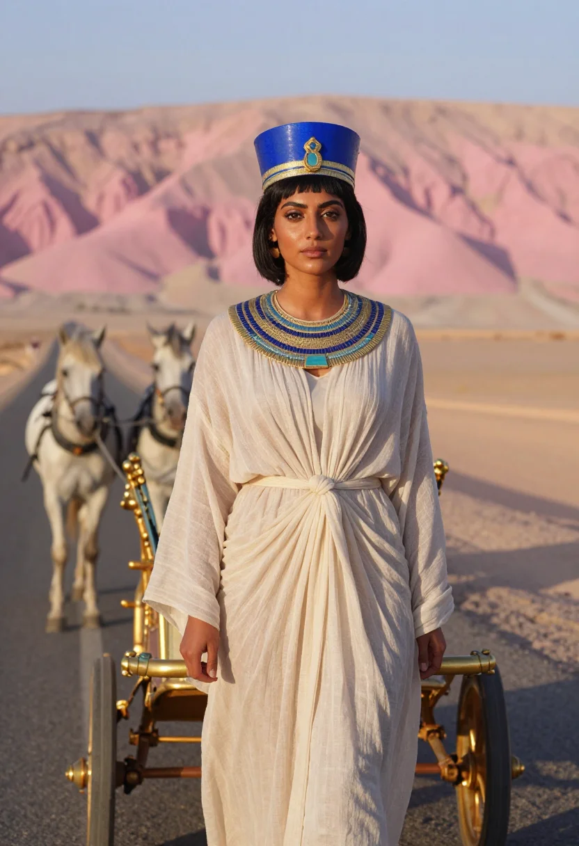 AI nefertiti sample — portrait of a woman, three-quarter-length portrait of a Nort
