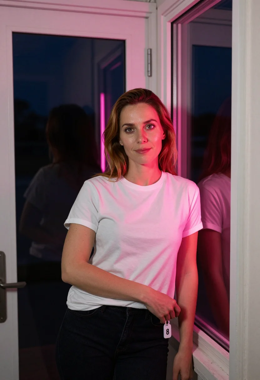 AI neon sign sample — portrait of a woman, half-length portrait of a Western-Europ