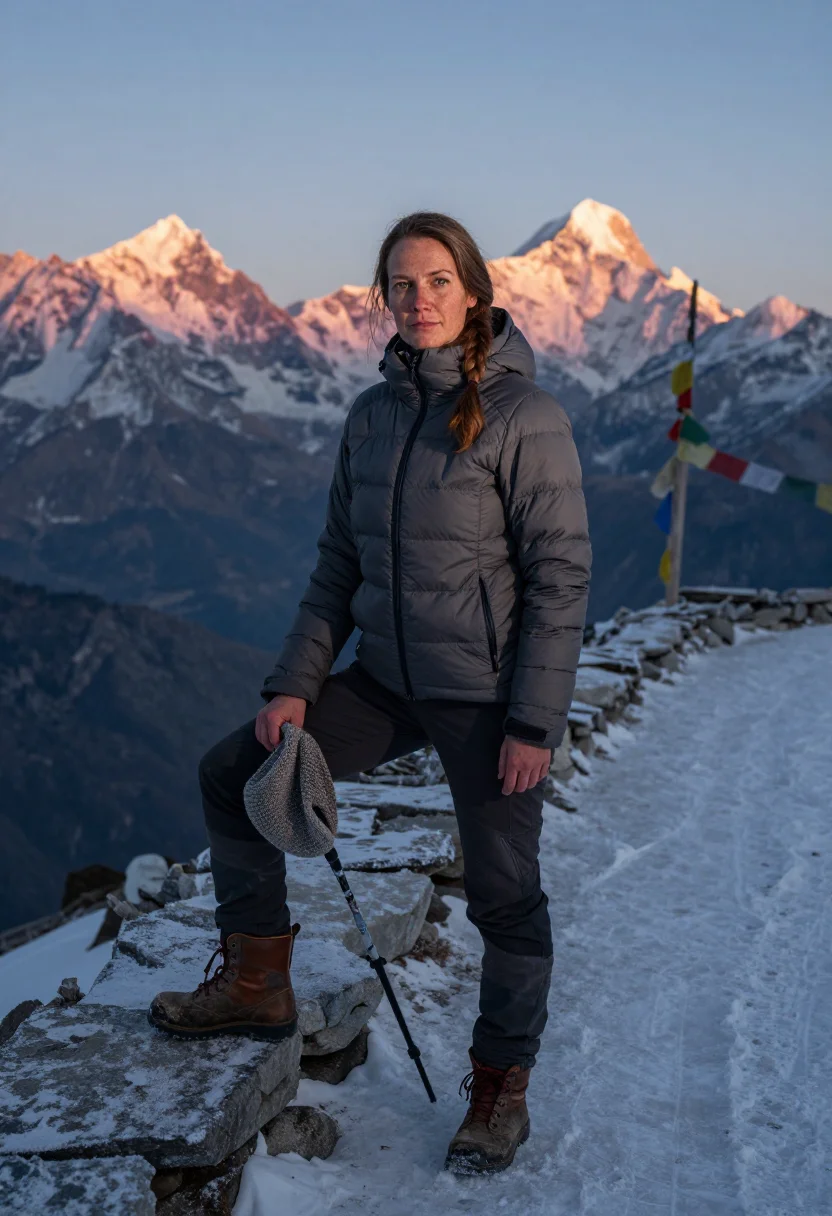 AI nepal sample — full-length portrait of a Western European woman with lightl
