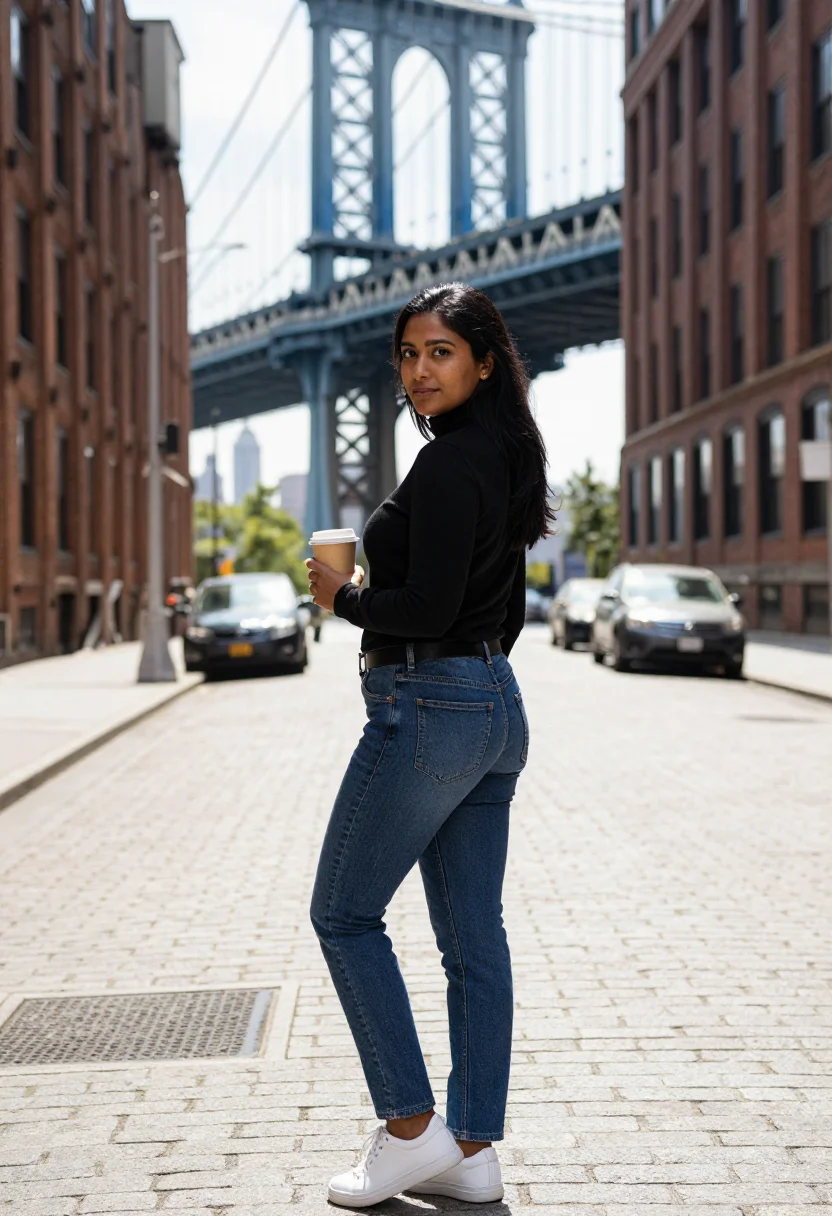 AI new york startup sample — portrait of a woman, three-quarter-length portrait of a Sout