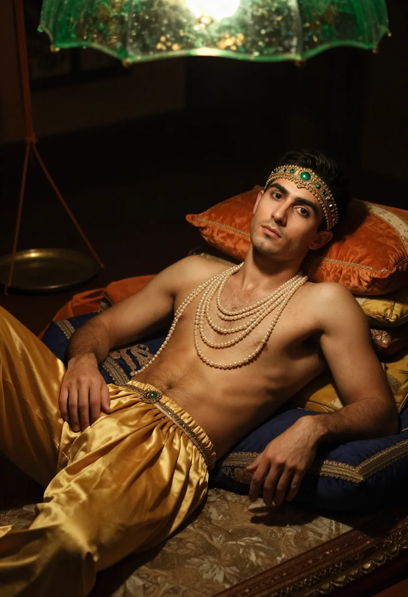 AI nijinsky sample — portrait of a man, three-quarter-length reclining portrait o