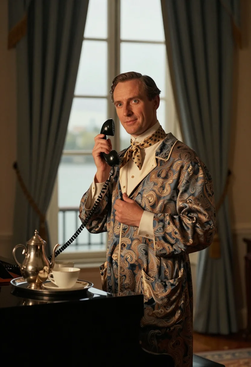 AI noel coward sample — portrait of a man, close half-length portrait of an English