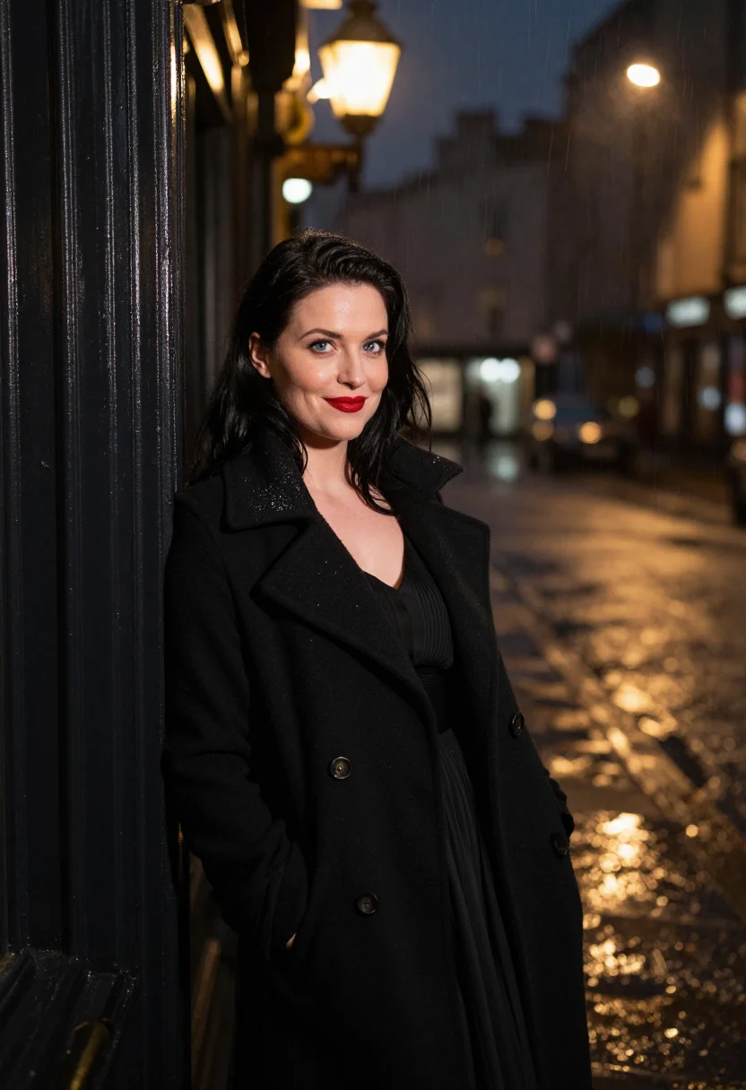 AI nollaig na mban cork red sample — portrait of a woman, framed half-length from the crown to th