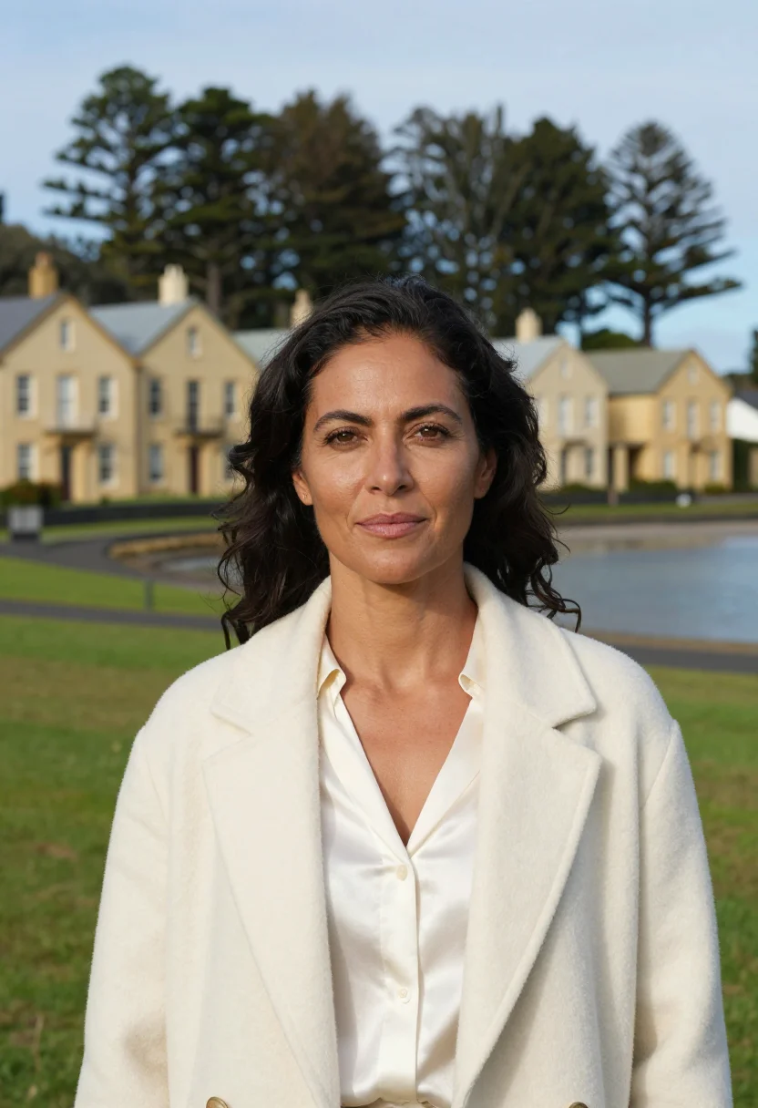 AI norfolk island architect georgian sandstone sample — portrait of a woman, an architect, a Norfolk Islander woman