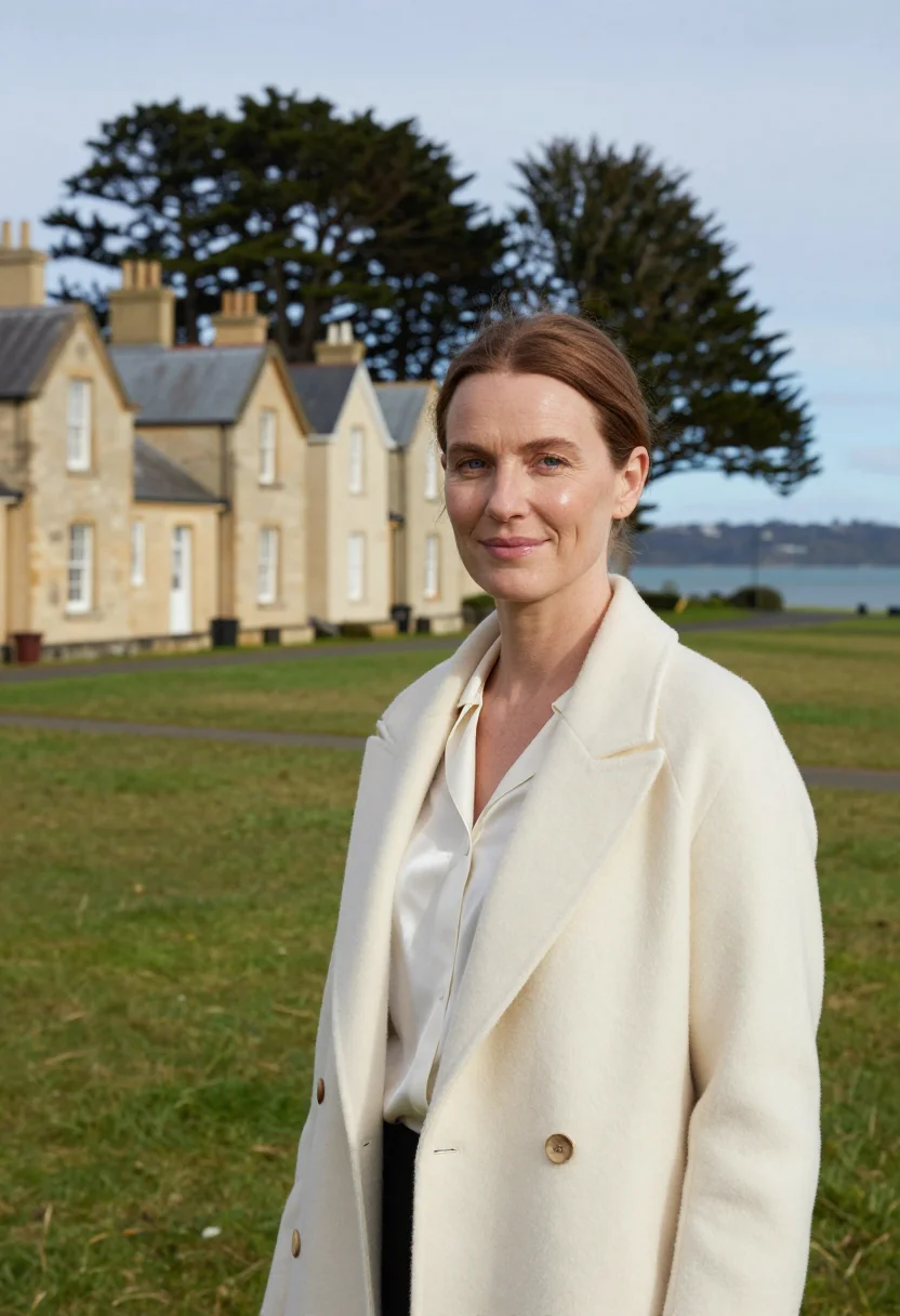AI norfolk island architect georgian sandstone sample — portrait of a woman, an architect in her mid-thirties with f