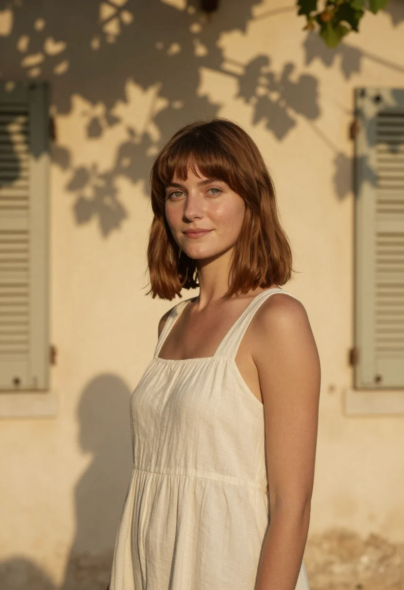 AI normal people marianne italy villa summer sample — portrait of a woman, an English woman in her early twenties