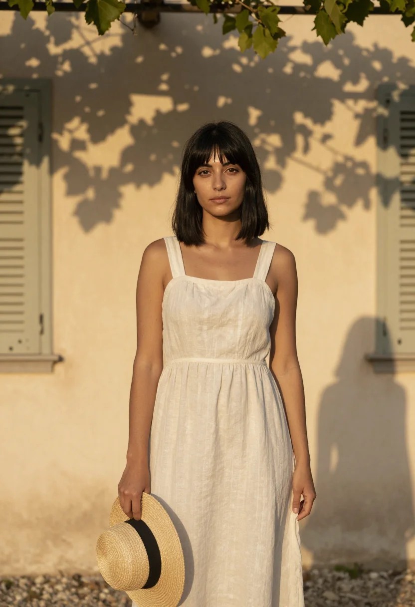 AI normal people marianne italy villa summer sample — portrait of a woman, an Italian woman in her early twenties