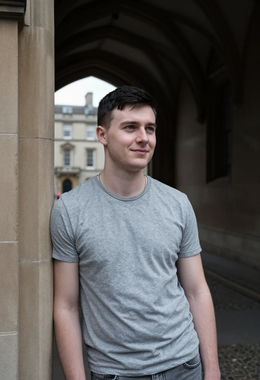 AI normal people trinity dublin connell chain sample — portrait of a man, an Irish man in his early twenties with p
