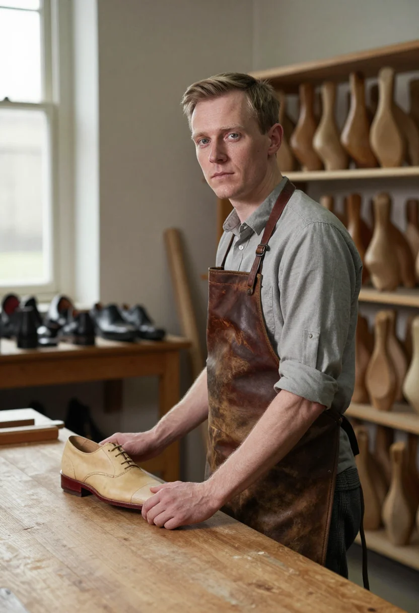 AI northampton shoemaker sample — portrait of a man, half-length portrait of an English man in