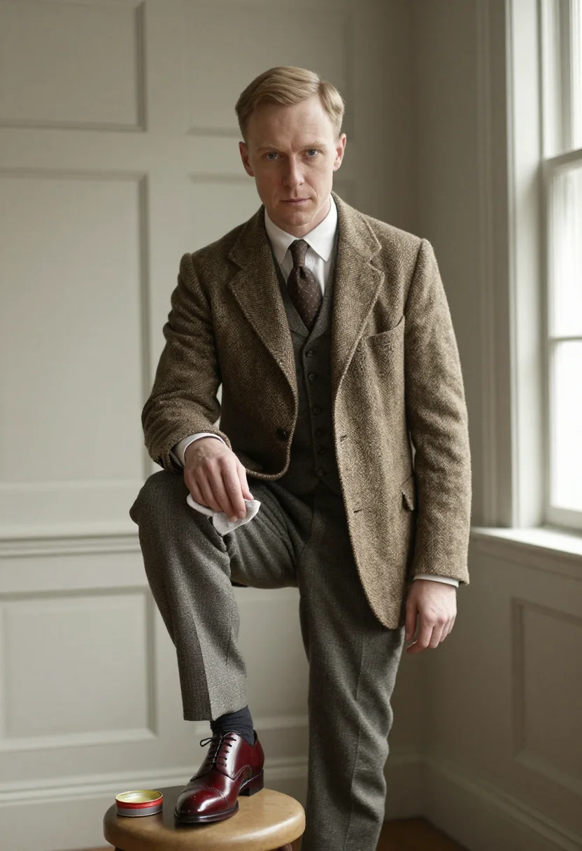 AI northampton shoemaker sample — portrait of a man, three-quarter-length portrait of an Engli