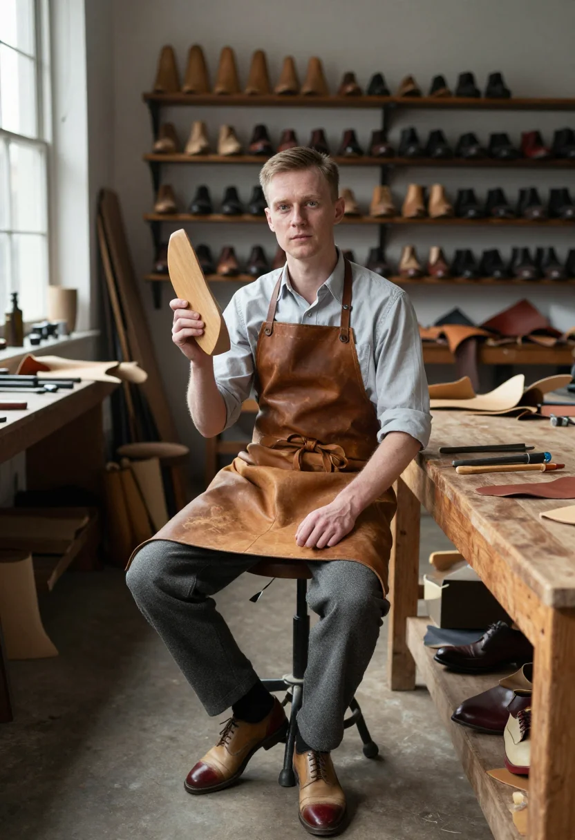 AI northampton shoemaker sample — portrait of a man, full-length portrait of an English man in