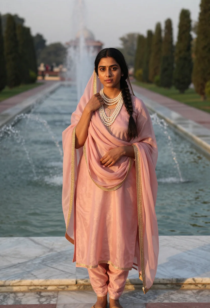 AI nur jahan sample — portrait of a woman, chest-up portrait of a North-Indian wom