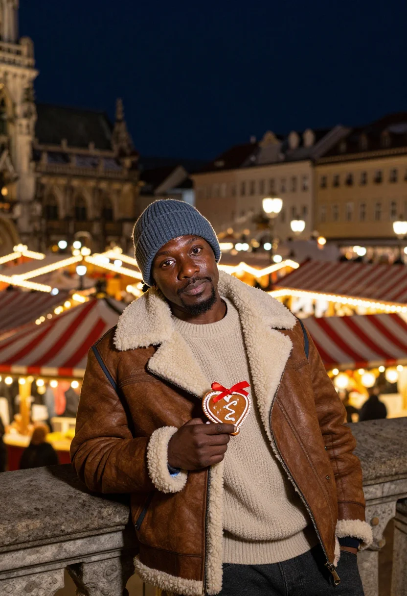 AI nuremberg christkindlesmarkt sample — portrait of a man, half-length portrait of a Black German ma