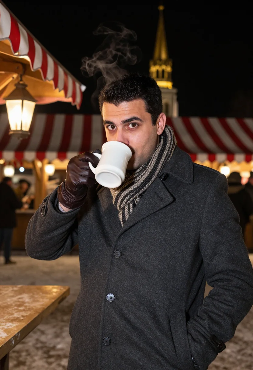 AI nuremberg christkindlesmarkt sample — portrait of a man, half-length portrait of a Turkish-German